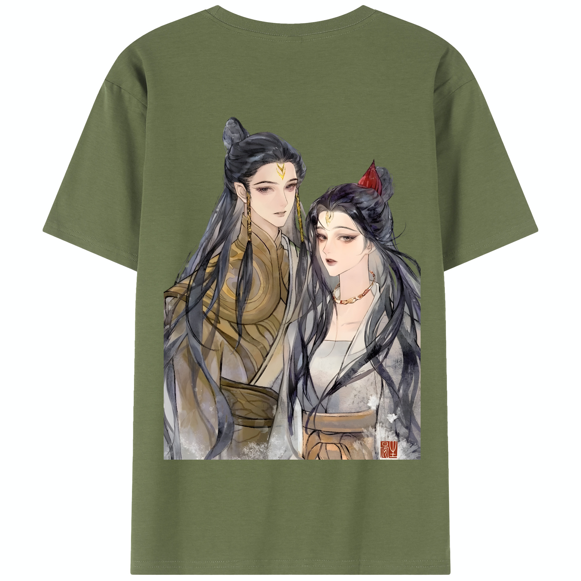 （画像用） Ne Zha 2 ナタ 魔童の大暴れ 綿100％半袖Tシャツ（背面プリント）